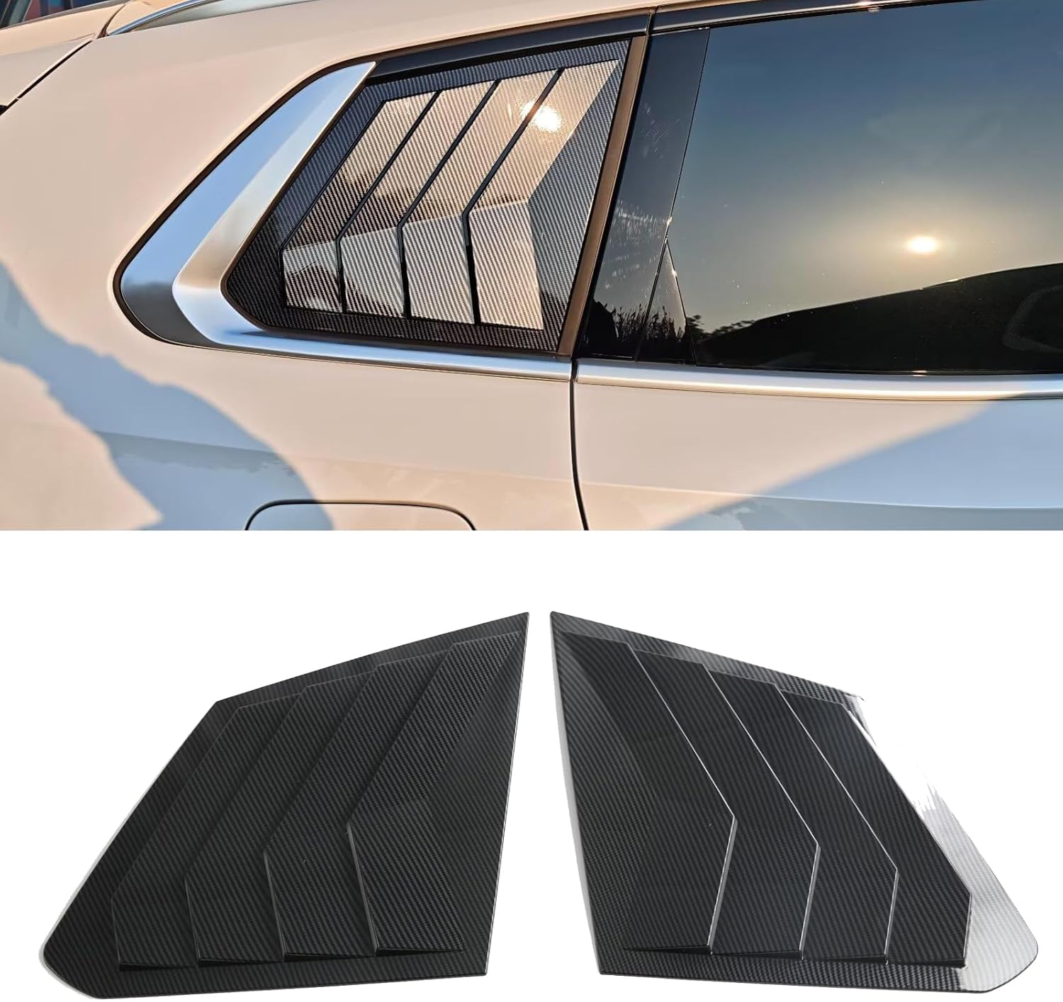 Car Rear Window Louvers,for BMW X3 2023 2024 2025 Accessories,Easy Stick-On Installation, Providing a Long-Lasting, Like-New Appearance. (Carbon Fiber)