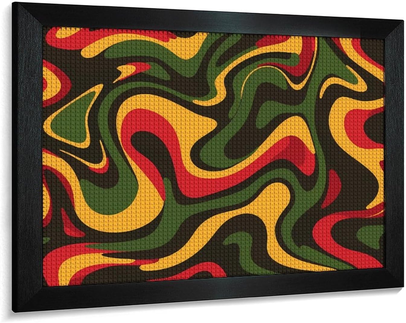 Rasta Colors Pattern Printed Diamond 5D Painting Kits DIY Full Drill Crafts for Home Wall Decor 16x20 Inch Blackwood 50 * 40cm