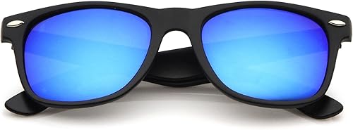 Miniatura 5 de Flat Matte Reflective Flash Color Lens Large Horn Rimmed Style Sunglasses 8025