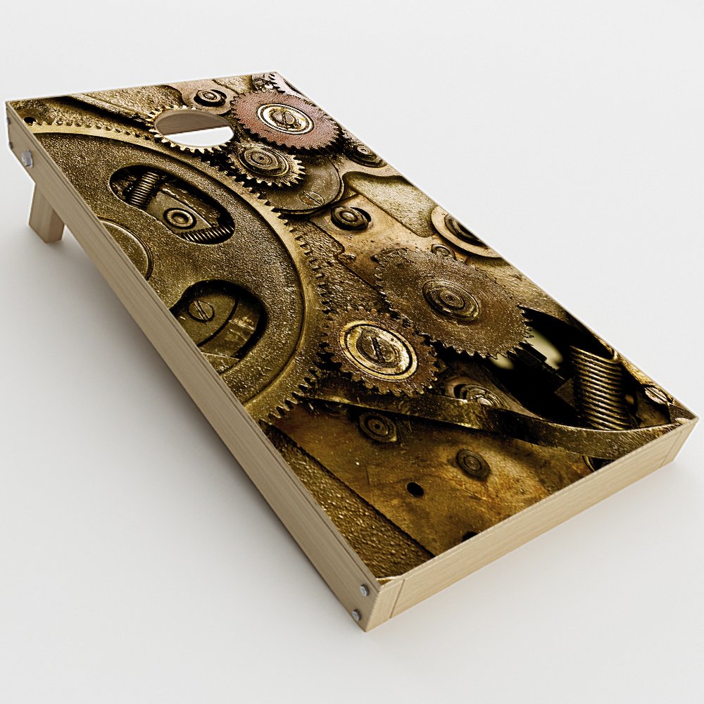 Skin Decal Vinyl Wrap for Cornhole Game Board Bag Toss (2xpcs.) Skins Stickers Cover/Steampunk Gears Steam Punk Old