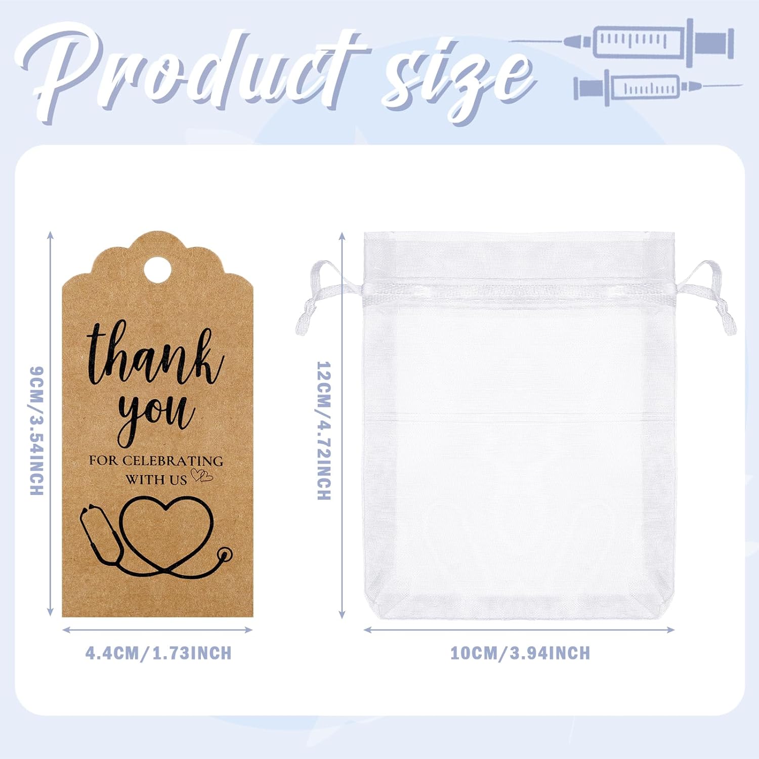 Sureio 24 Sets Nurse Keychain Nurse Week Medical Assistant Employee Appreciation Thank You Gift Cards and White Organza Bags Women Doctor Appreciation - Image 3