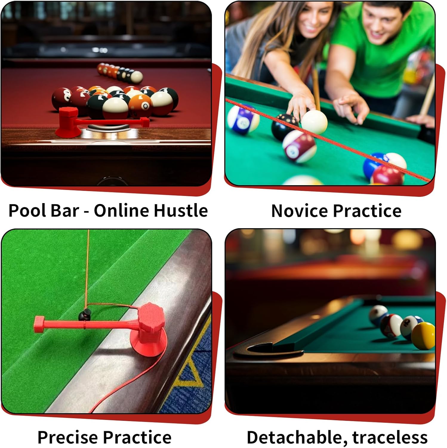 8-Piece Billiards Angle Trainer – Pool Aiming Tool for Precision Shots, Practice & Game Play, Perfect for Beginners to Advanced Players | Billiard Training Aids Set