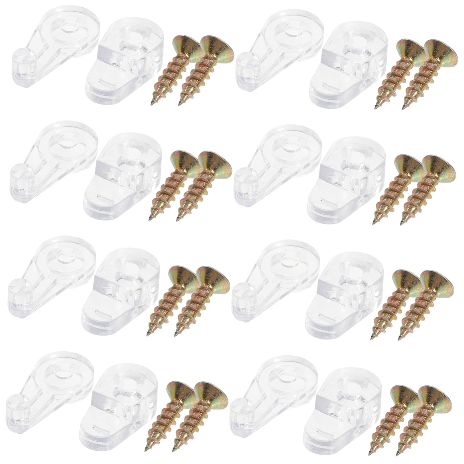 HOUDERCO 60Sets Mirror Glass Clips Plastic Retainer Holder Clips with Screws for Secure Installation of Mirrors Glass Cabinets Doors and Walls for Bathrooms Hotels Salons