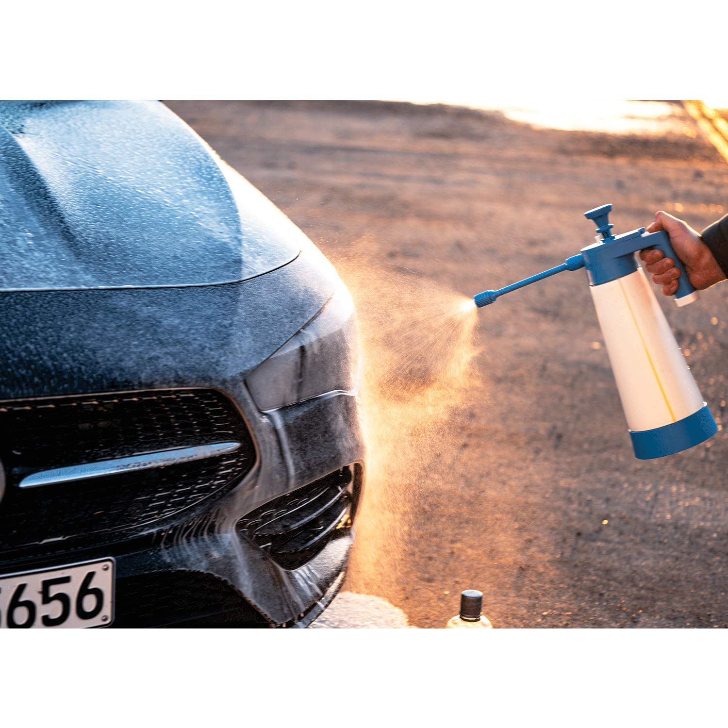 Detailmate Auto Schaum Wasch Versiegelung Set: SONAX XTREME FOAM & SEAL - Schaumversiegelung 1 Liter + Kwazar Venus Super Foamer Cleaning Pro+ 2L Hand Schaumsprüher + Mikrofaser Waschhandschuh