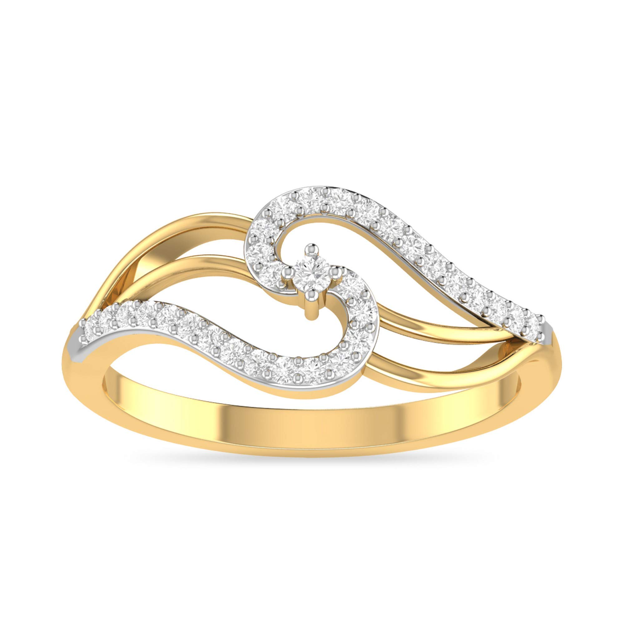 Yellow Gold and Diamond Ring for Women