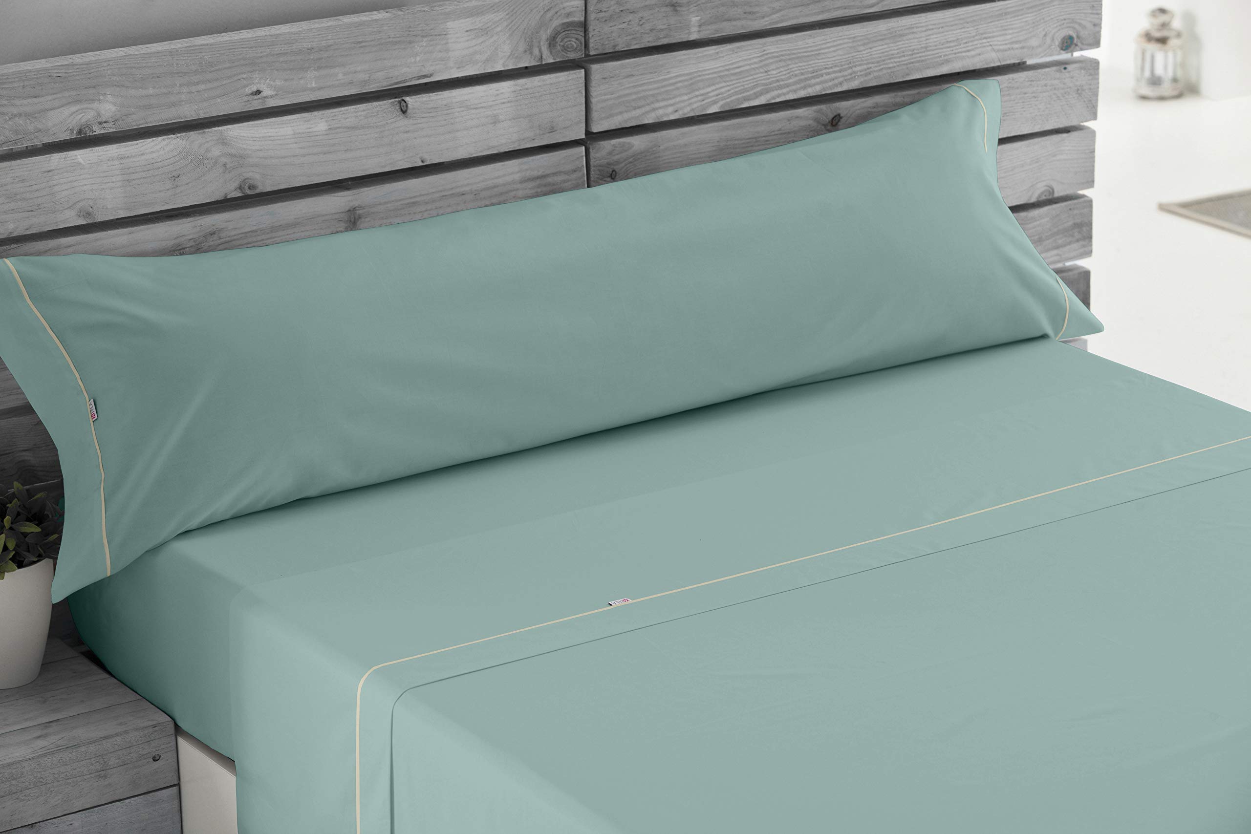Juego de sábanas color aqua Cama de 180 (4 piezas) - 100% algodón - 144 hilos. Gramage: 115