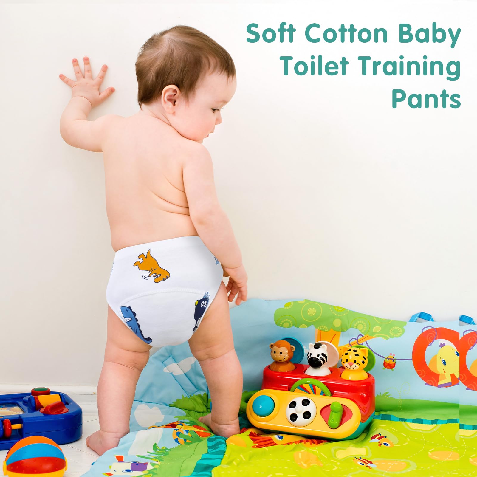 Pantalones de entrenamiento de algodón para bebé, 6 paquetes, ropa interior absorbente para entrenamiento de baño para niños 3T-5T