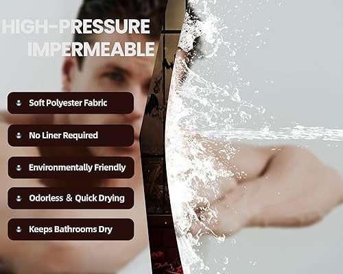 Miniatura 6 de Cortina de ducha de Halloween, diseño de mansión embrujada gótica espeluznante, juego de cortinas de baño de castillo de murciélago gótico