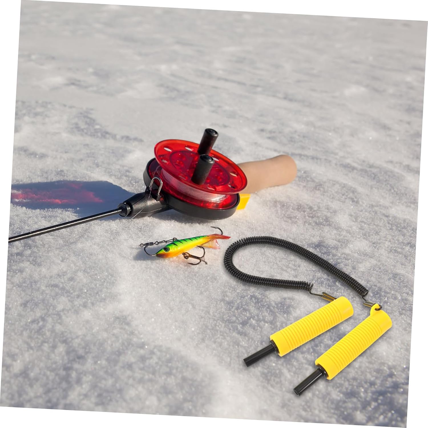 Retractable Ice Pick Safety Spike Ice Chopping Tool with Flexible Lanyard Yellow Emergency Equipment for Outdoor Winter Skating