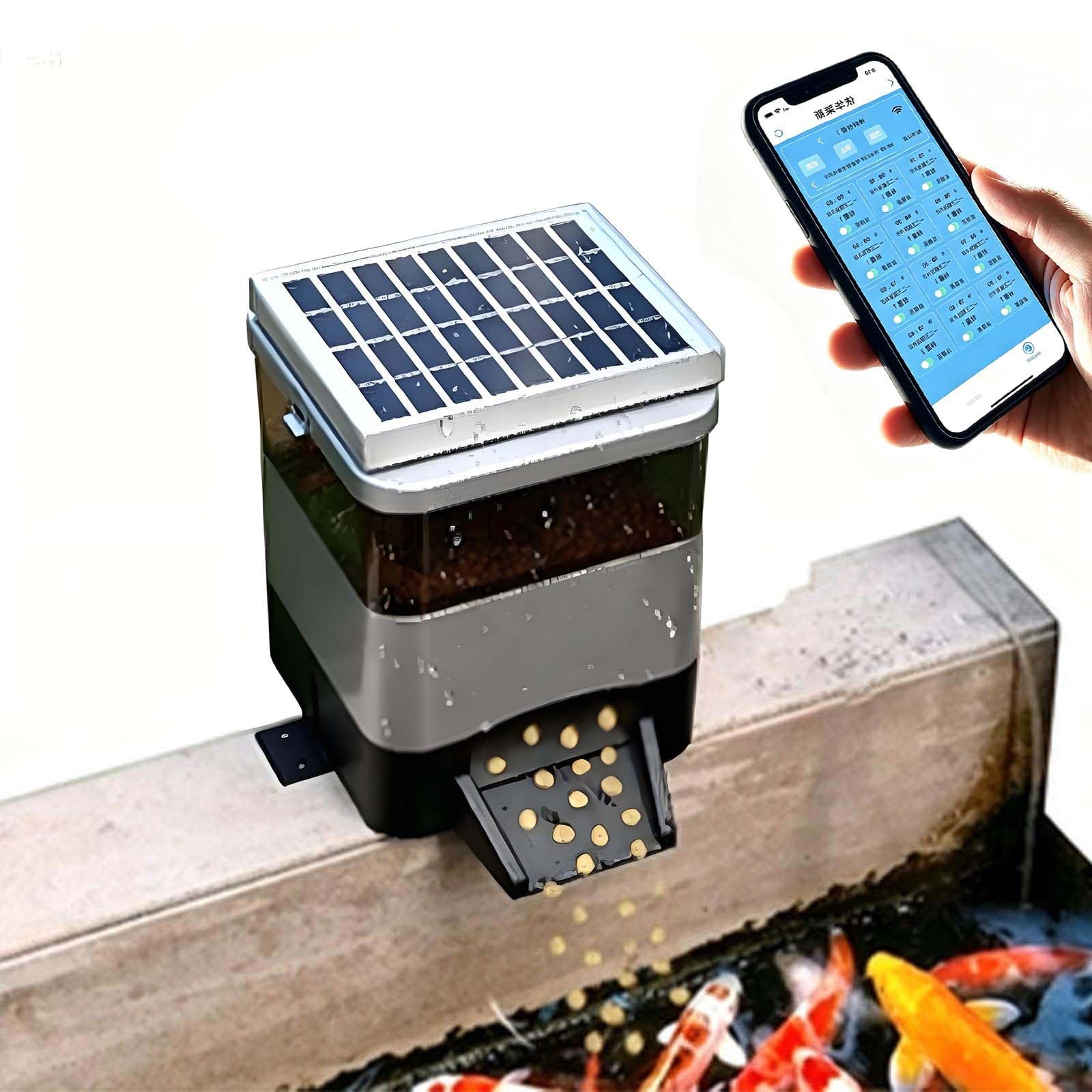 Automatischer Fischfutterautomat mit PräZiser Portionskontrolle 5–300 G pro Mahlzeit, Verstopfungssicherer Rotor, Geeignet für Pellets von 1–12 Mm, Urlaubs-Timer für Aquarien Silver