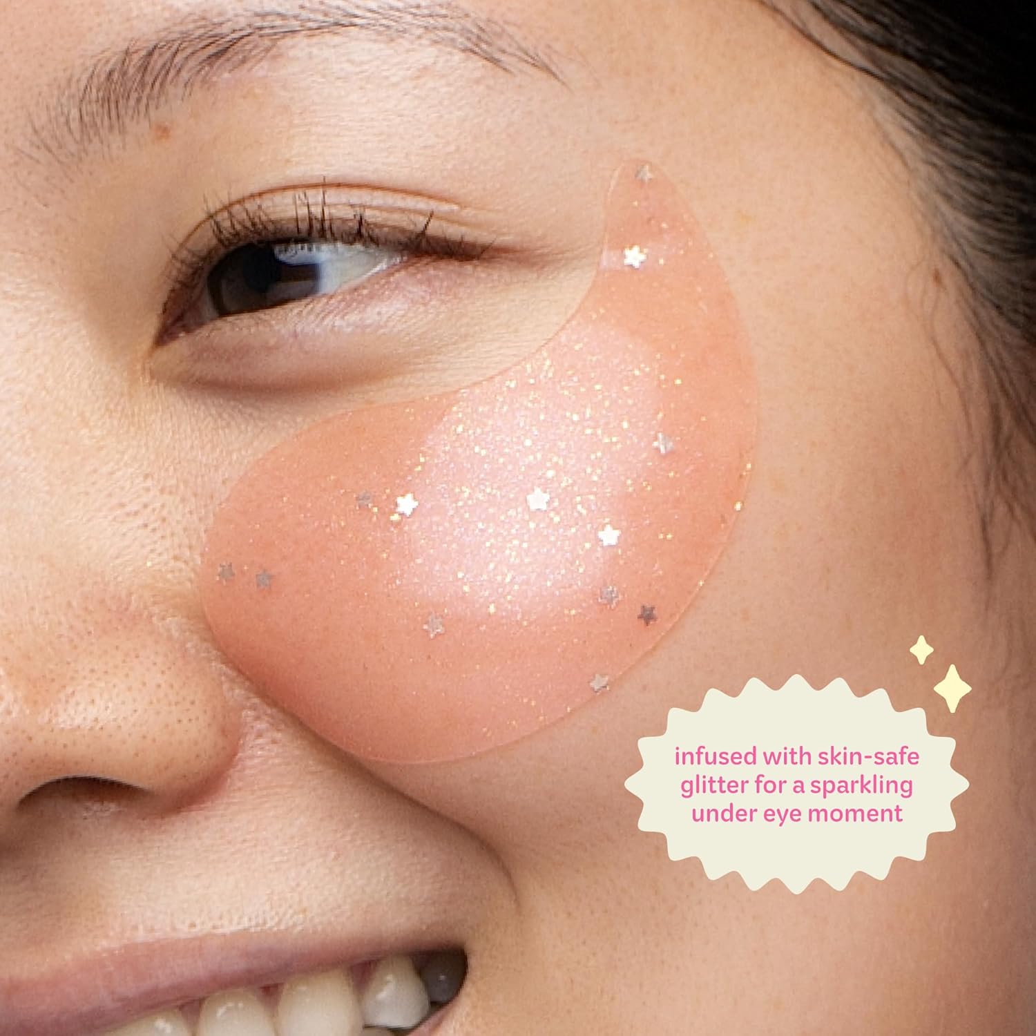 The Crme Shop Gelly Brightening under Eye Patches, Hydrogel Eye Masks with PDRN & Strawberry Extract, Hydrating and Depuffing, Korean Skin Care, 60 Count (30 Pairs)
