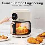 4.44Qt 1200W Air Fryer,Countertop Air Fryers with 360° Clear View Glass Pot, Digital Touch Control 8 Presets Adjustable Time Temp for Family Cooking — image 5