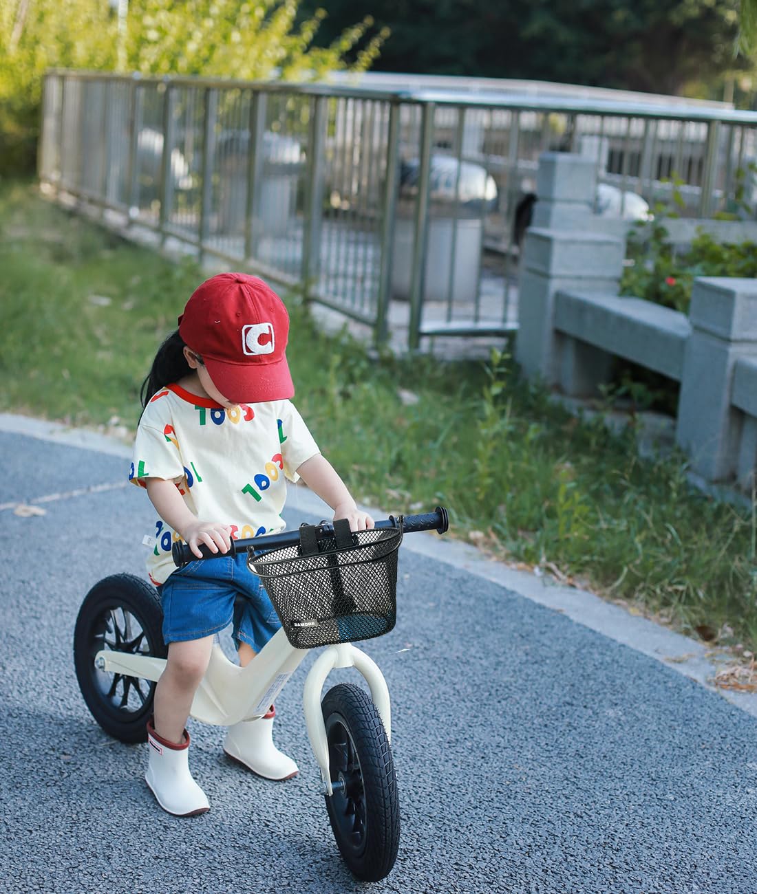 SAMORE Cesta de bicicleta para niños con asa