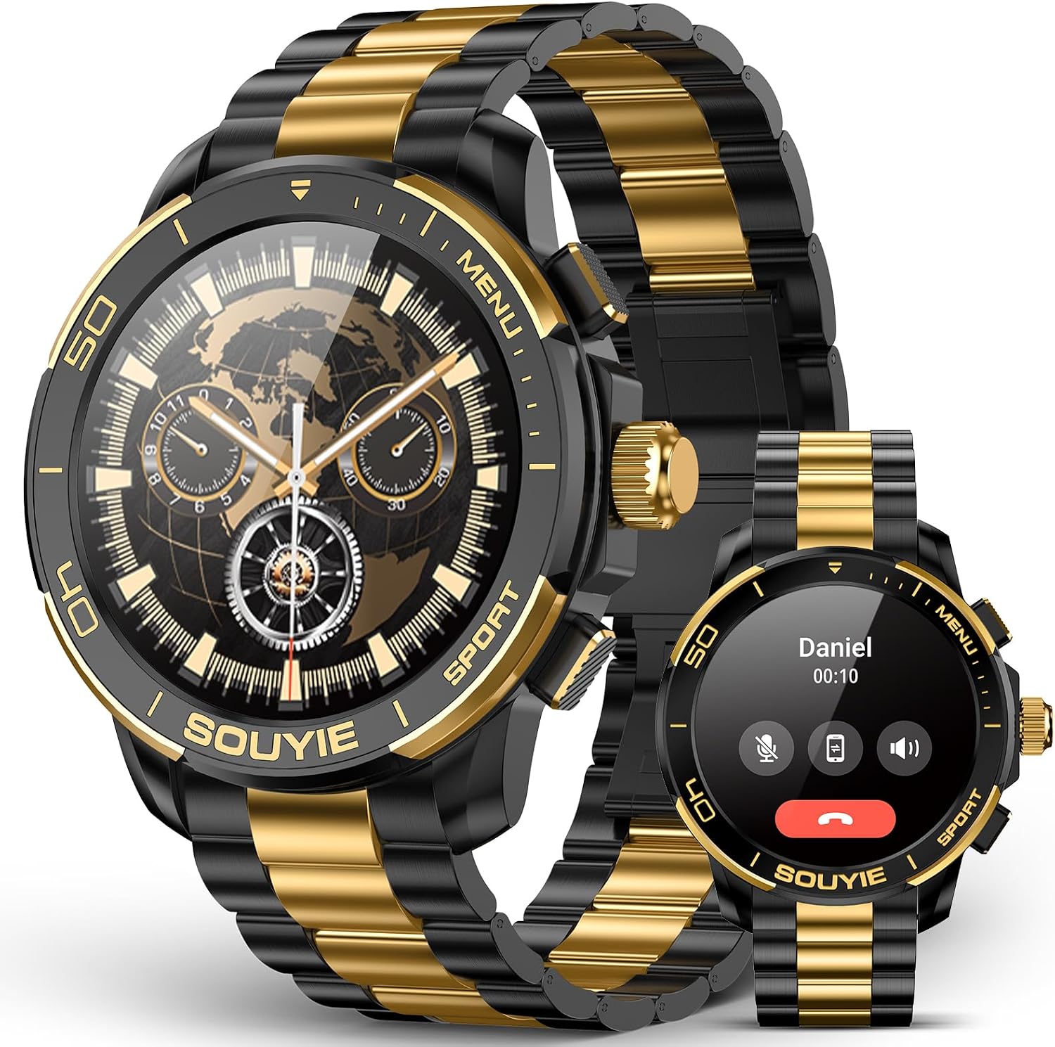 SOUYIE SW-7 Lux Smart Watch for Men, 1.43" AMOLED, AI Voice, Bluetooth Call