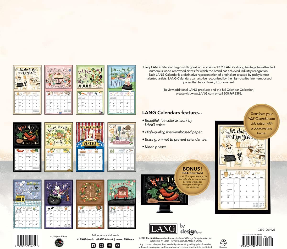 LANG LOVE TO COOK 2023 WALL CALENDAR