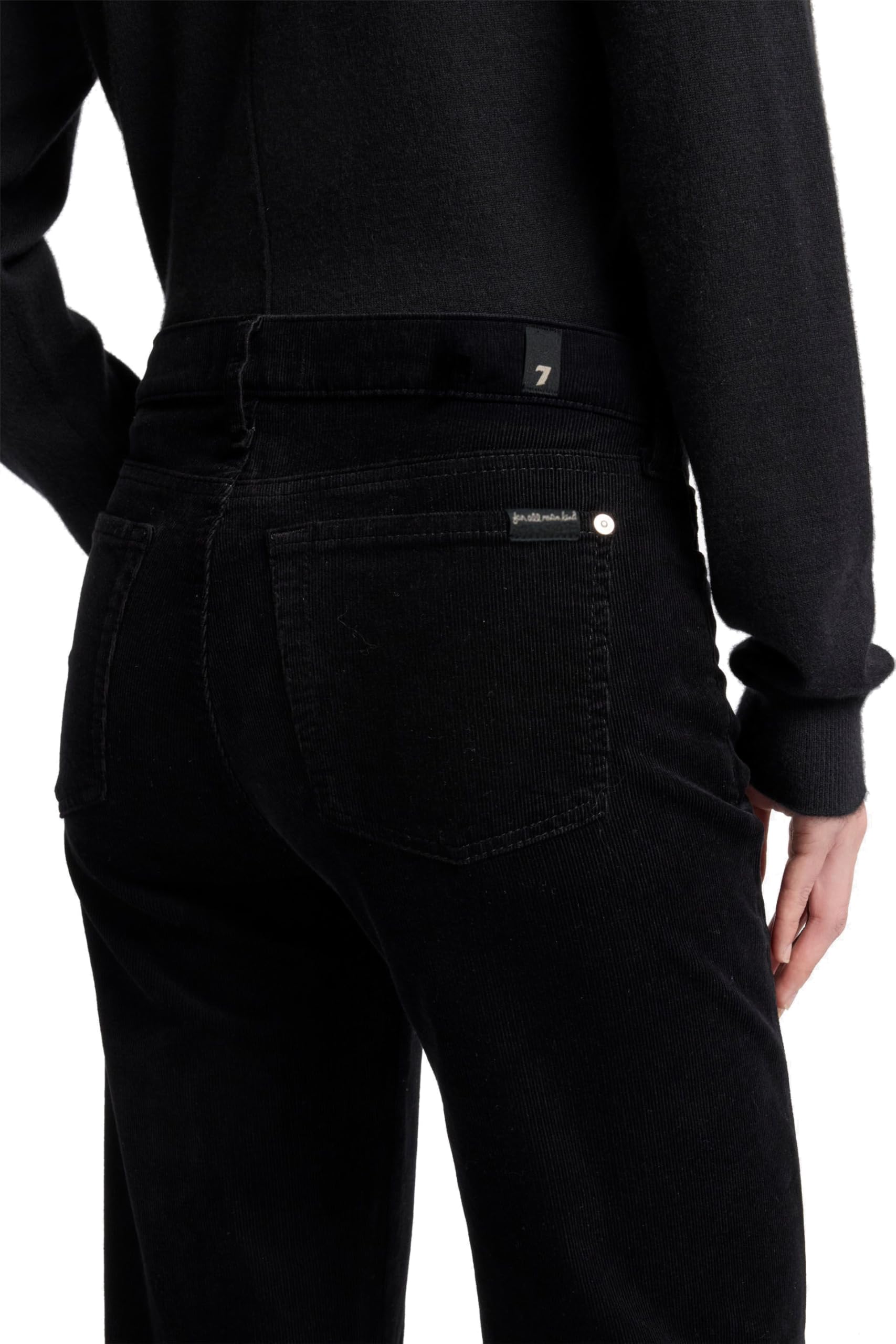7 For All Mankind Damen Twisted Dojo Tailorless Corduroy Black Pants