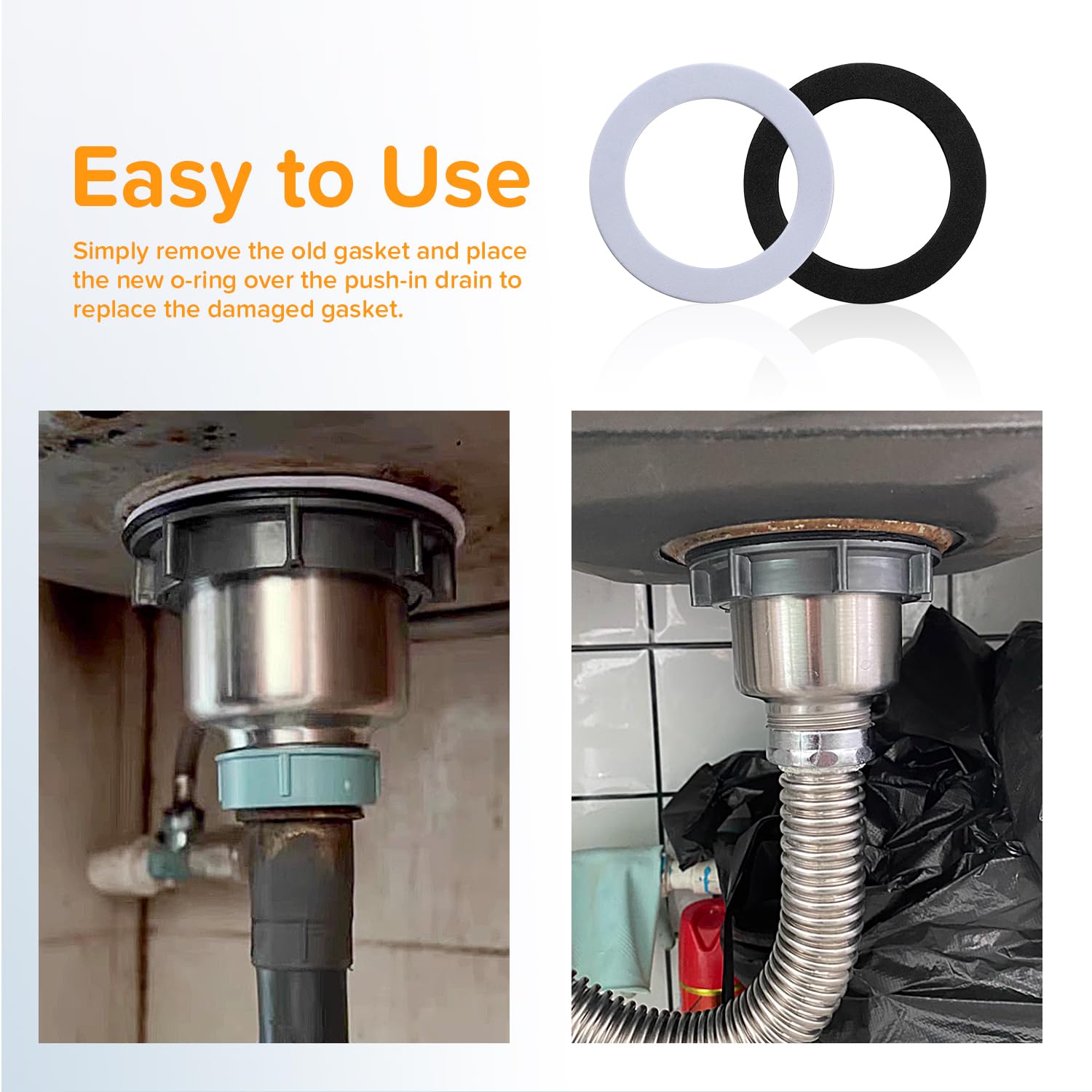 Lyeteung 4 PCS 84mm Sink O Ring Seal Washer, Basin Plug Sealing Washer, Replacement Sink Drain Accessories Seal Ring - Image 4