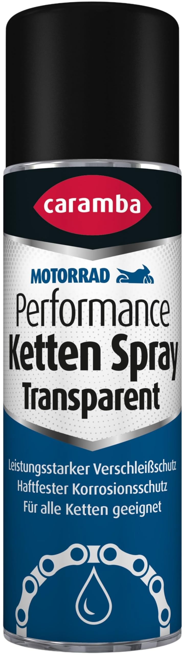 Caramba Performance Ketten Spray Transparent, Kettenfett für Motorräder, Sprühfett mit Verschleiß- und Korrosionsschutz, O-, X-, Z-Ring, 300 ml