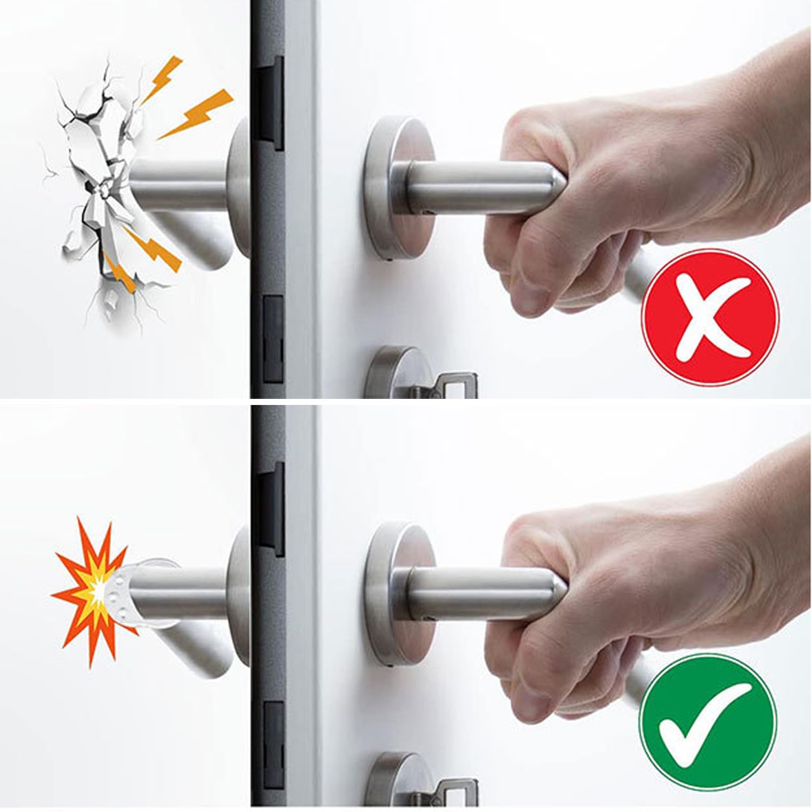Door Handle Bumper,6 PCS PVC Door Handle Bumpers Guard Transparent Door Stopper Wall Protectors to Buffer Walls and Stop Wall Damage - Image 3