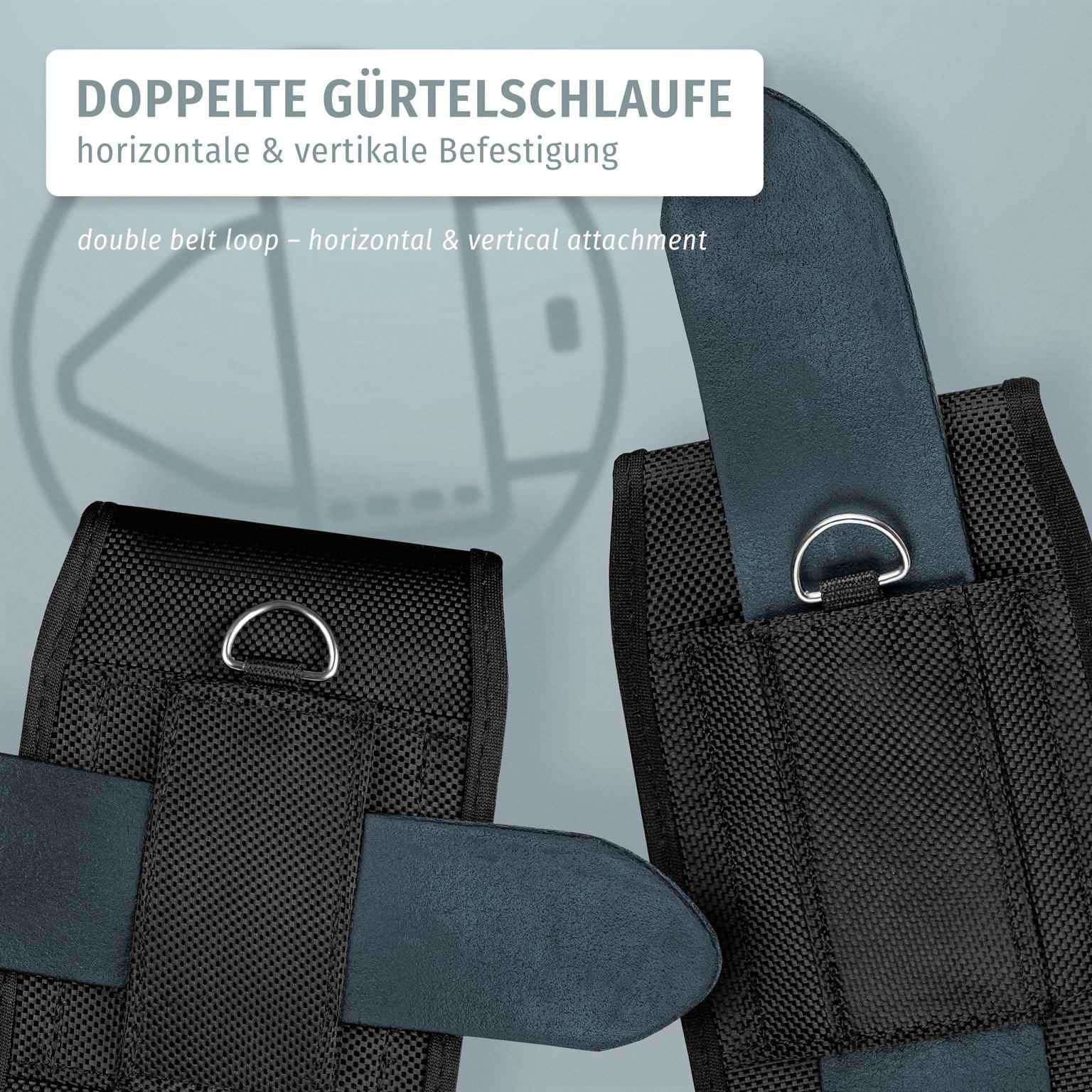 moex Handy Gürteltasche für iPhone 17 Pro Max Hülle mit Gürtelschlaufe, Outdoor Handyhülle Gürtel Handytasche, robuste 360 Grad Schutzhülle mit Karabiner, Agility Case, Schwarz