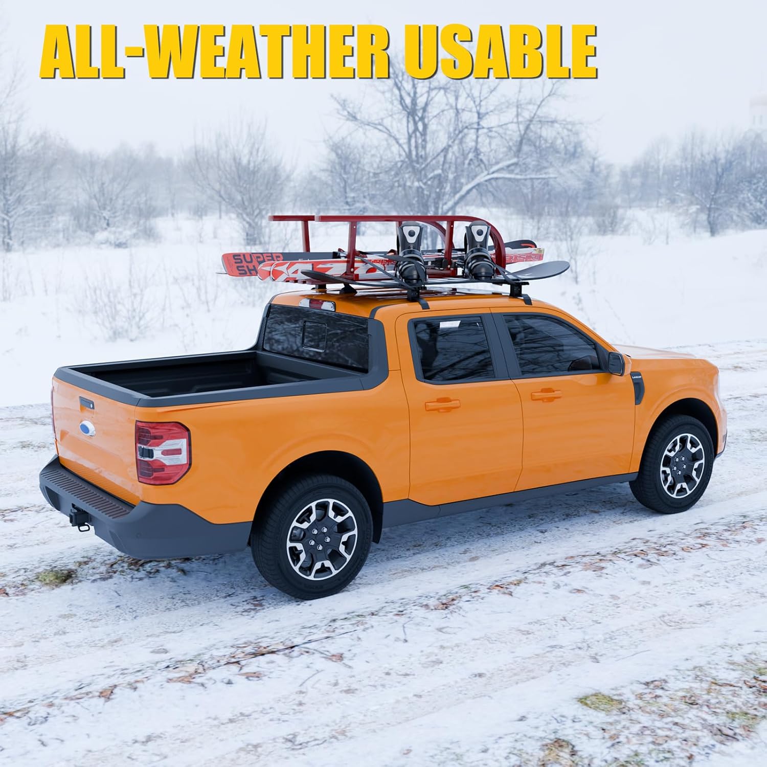 220lbs Roof Rack Cross Bars Compatible with 2022-2025 Ford Maverick 50" Aluminum Alloy T-Slot Truck Crossbar Roof Rack Rails Rooftop Luggage Cargo Carrier for 2024 Maverick Accessories