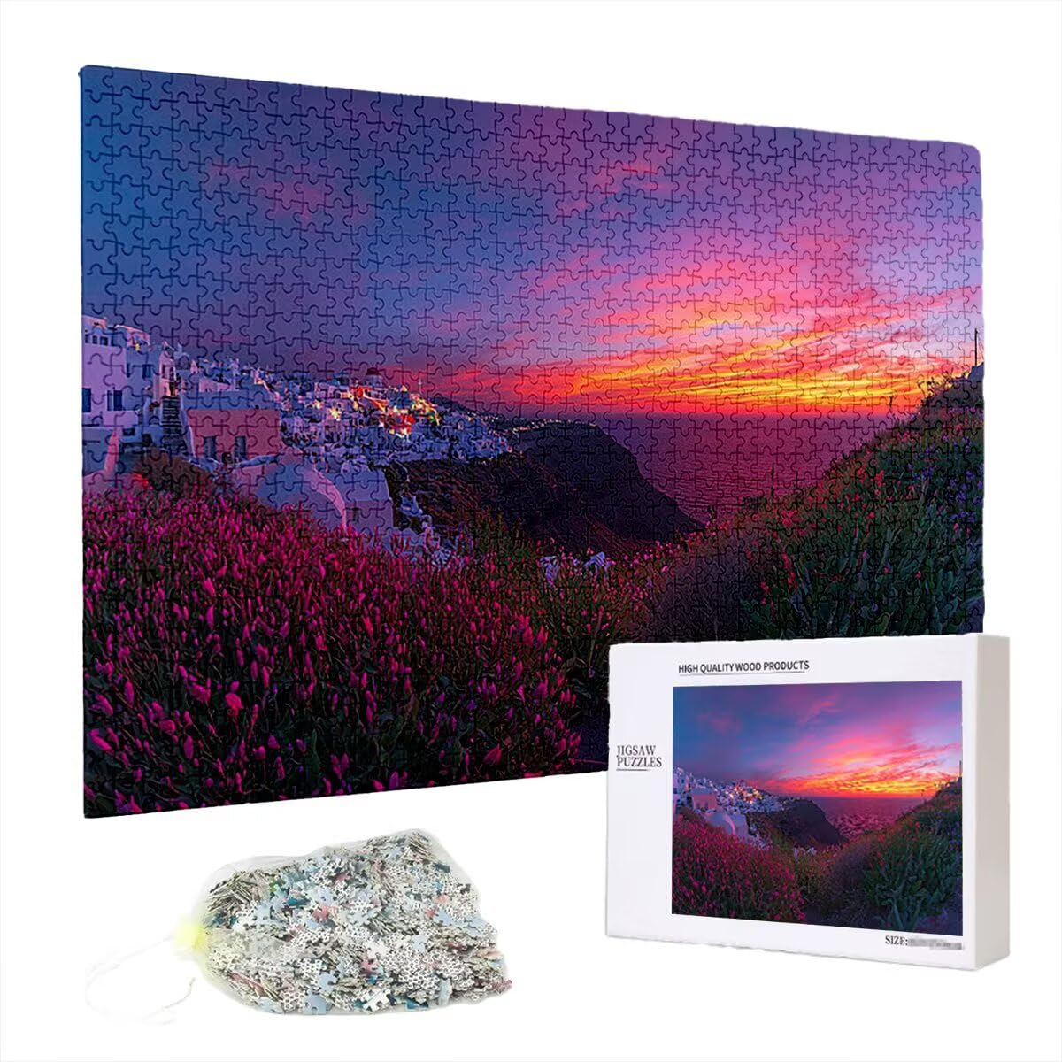 Puzzle 5000 elementów, krajobraz, zachód słońca, 5000 elementów, drewniane puzzle dla dorosłych, trudna łamigłówka, gra logiczna dla całej rodziny, dekoracja pokoju, prezenty dla kobiet P-58