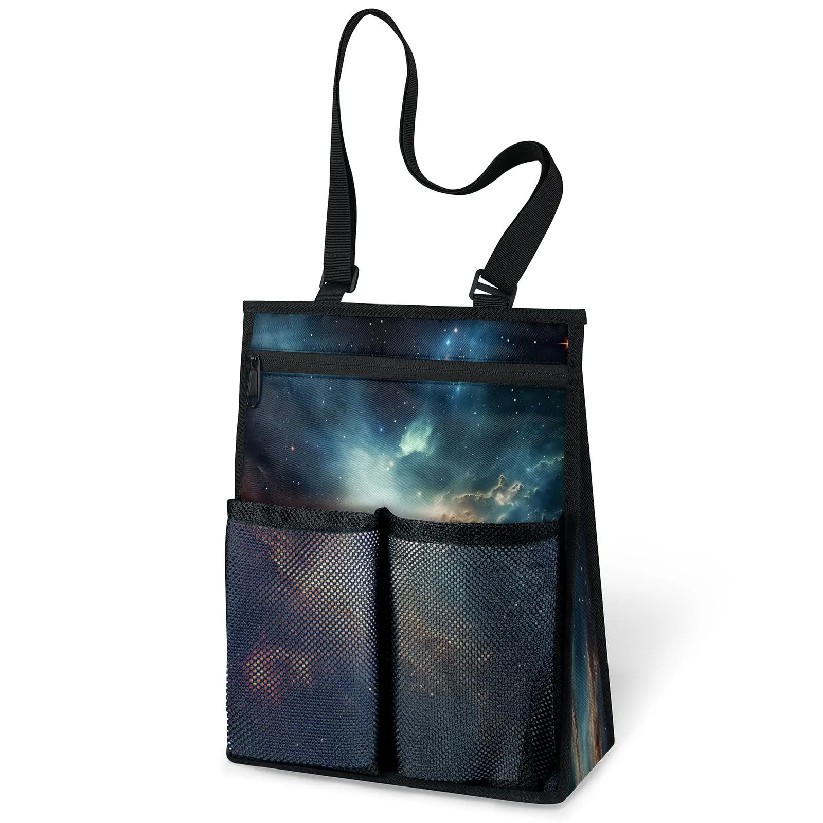 Ourtheme Galaxy Pattern Portable Shower Bag for Travel Gym Camp Beach Tote Shower Caddy Bags Hanging Toiletry Organizer