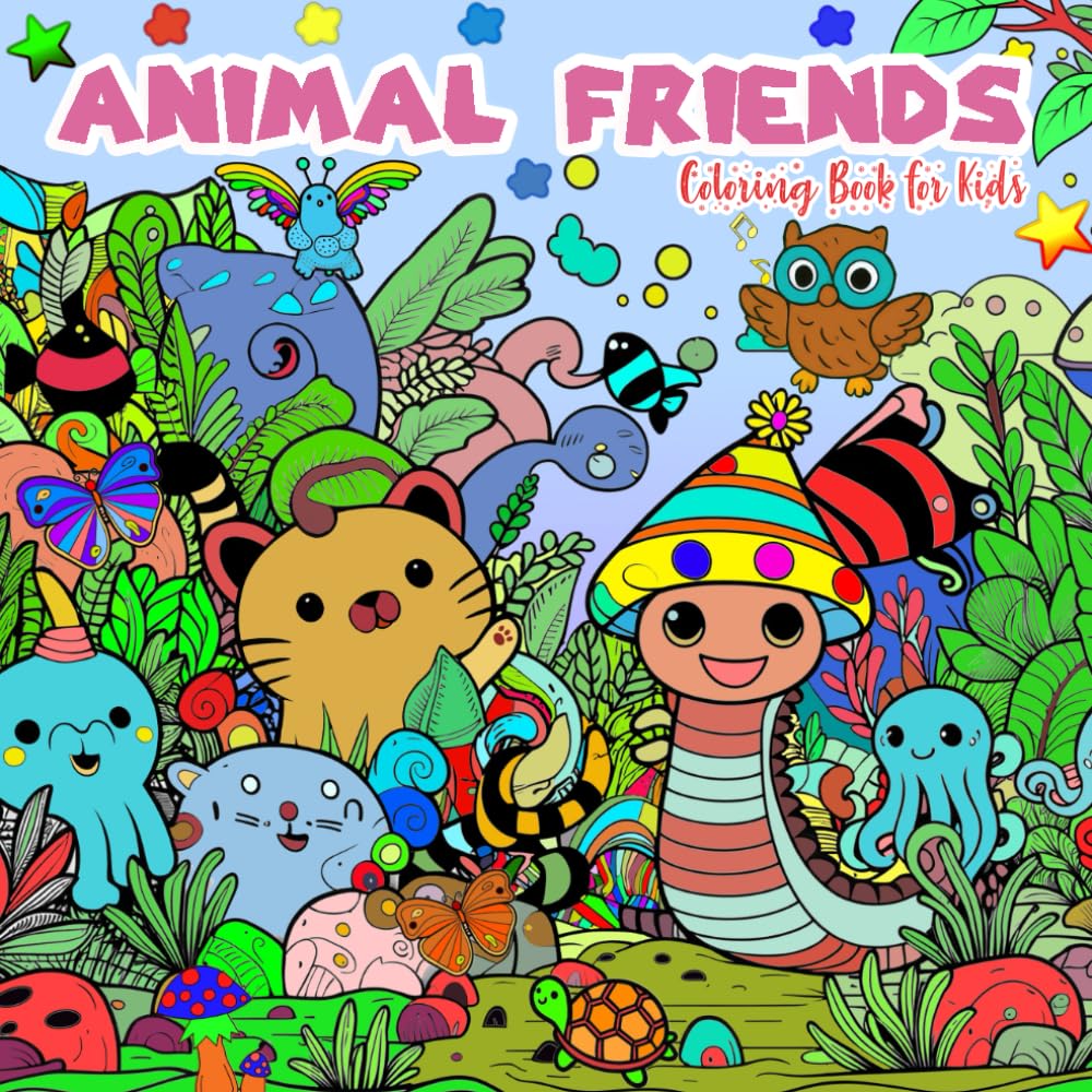 Animal Friends: Cute Animals Coloring Book for Kids