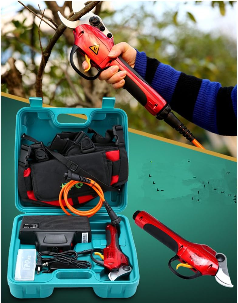 ELEOPTION® 220V Rechargeable Electric Pruner Garden and Pruning Shear Snips, Garden Grafting Pruner Cutting Kit for Fruit Tree