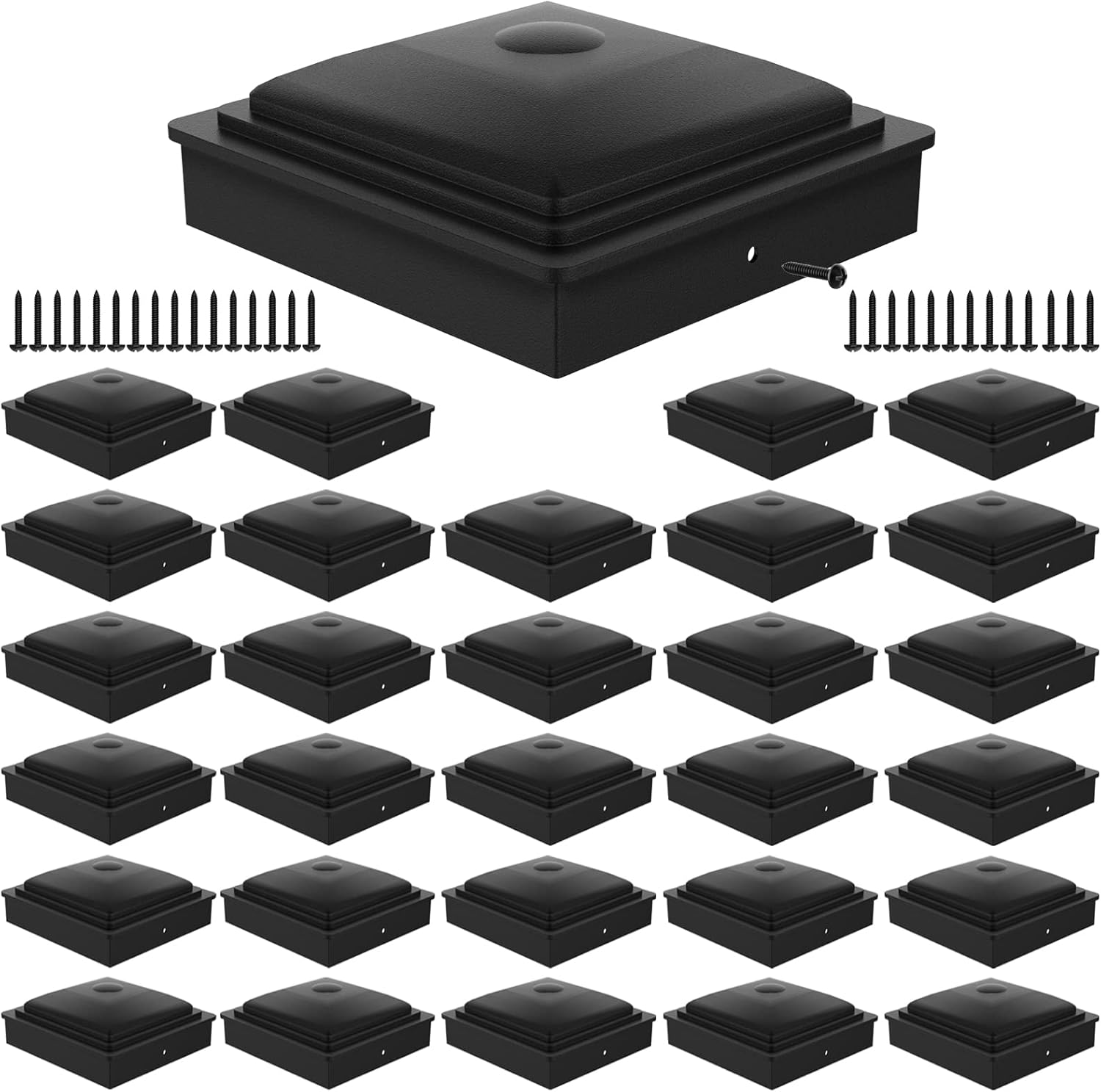 Delixike 30Pack 4x4"(3 5/8") Fence Post Caps,Deck Post Plastic Caps