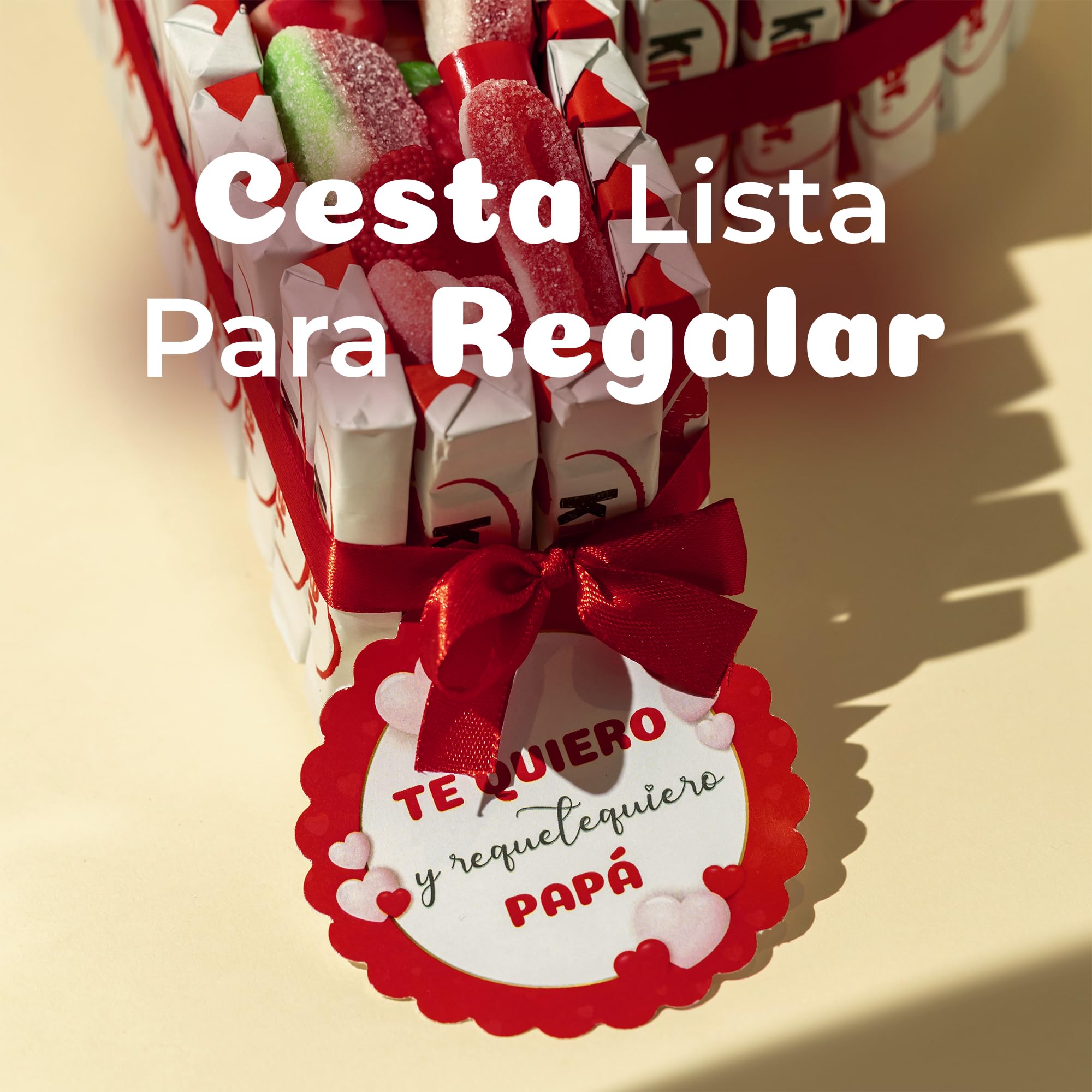 Onza Regalo dia del padre con Chocolates Kinder y Chucherías - Chocolatinas Originales para Regalar Kinder Chocolate - Gran Surtido Chuches y Gominolas - Regalos originales para hombre