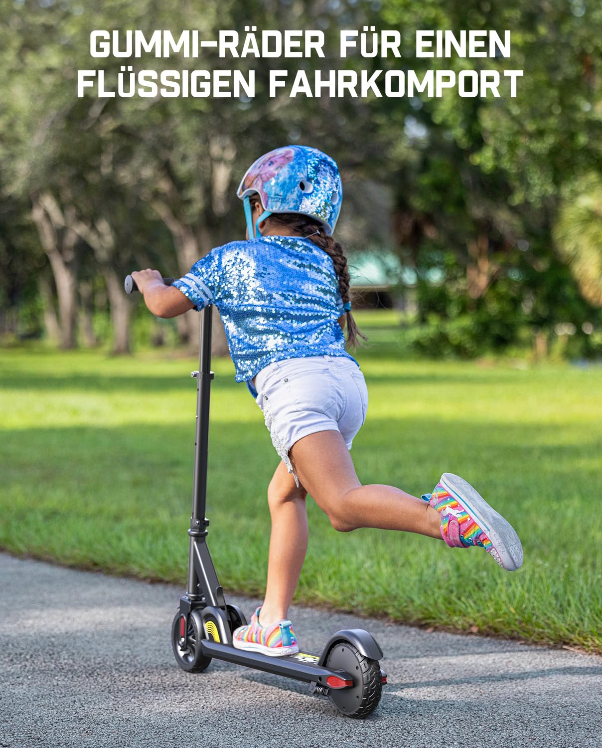 FanttikRide C9 Elektroroller für Kinder 8-12 Jahren, 2 Geschwindigkeiten 10/16 km/h, 8 KM Reichweite, Höhenverstellbar, Faltbar, E Roller Kinder