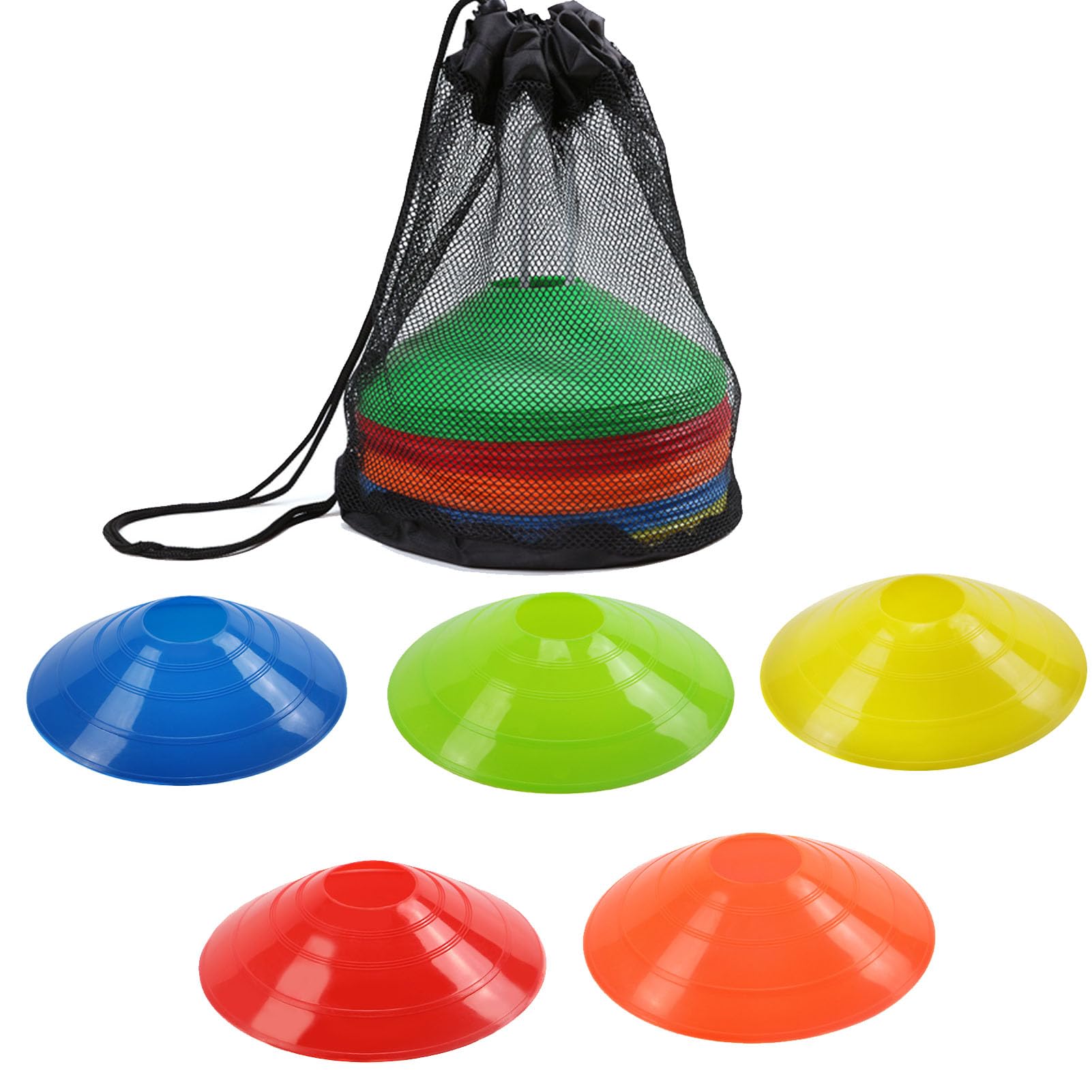 Cinesini per Allenamento Calcio,Kit Allenamento Calcio 20 Pezzi Applicabile a Set Allenamento Calcio,Atletica UVM, Marcatura del Campo