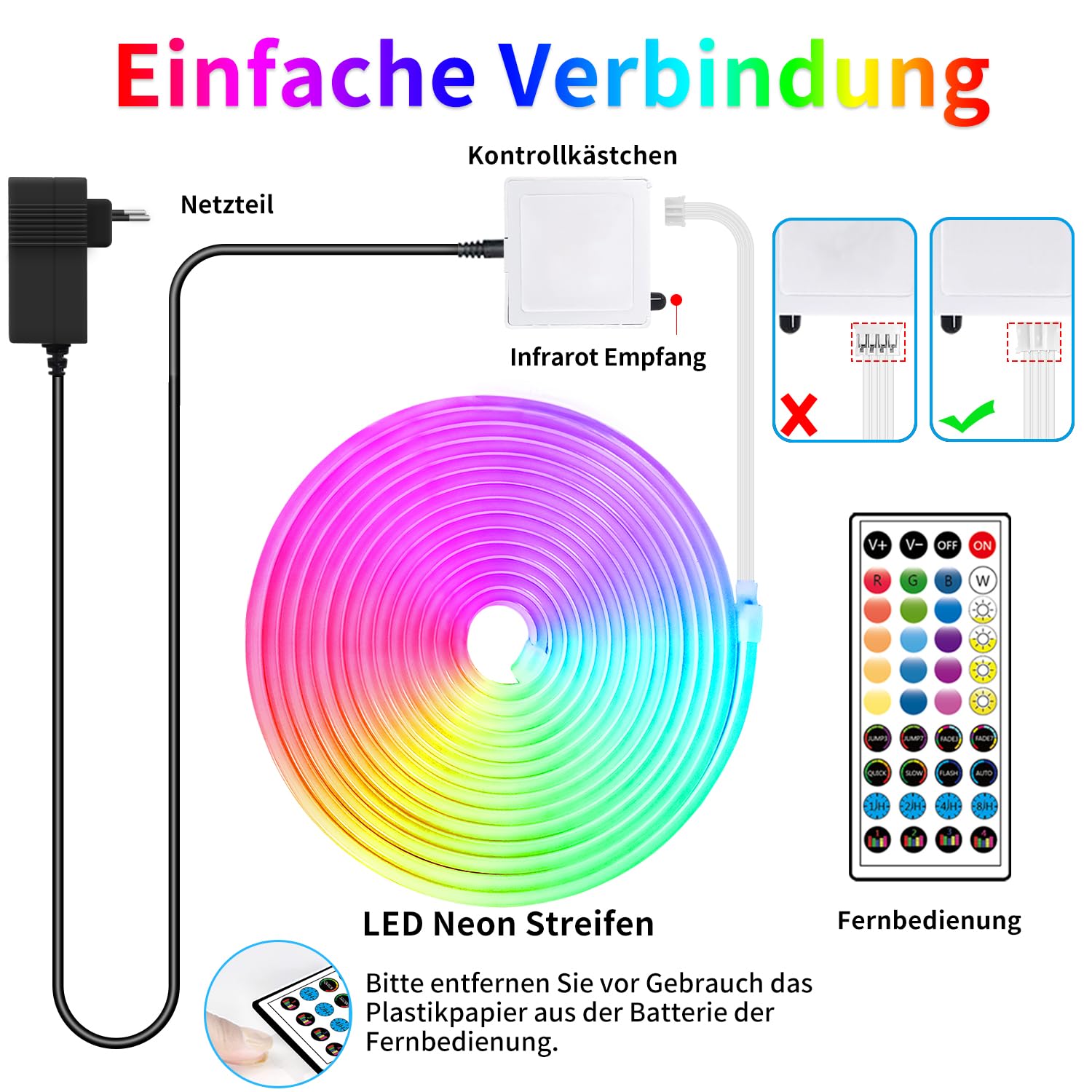 Segrass 10m LED Neon Strip mit APP Steuerung, Fernbedienung, IP65 Wasserdicht Flexible RGB Streifen 24V Band Lampe