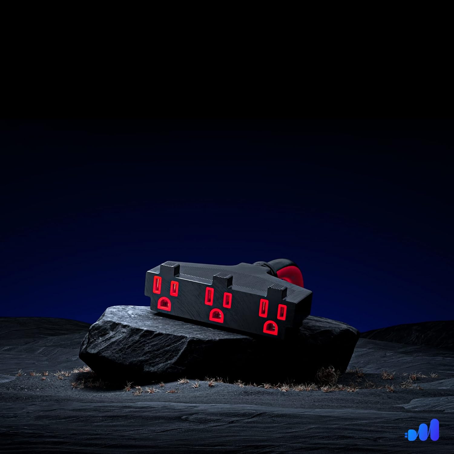 Extension Cord 6 ft, (2-Pack) SJTW Extension Cord with Multiple Outlets, 16 Gauge (Black and Red) ETL Listed