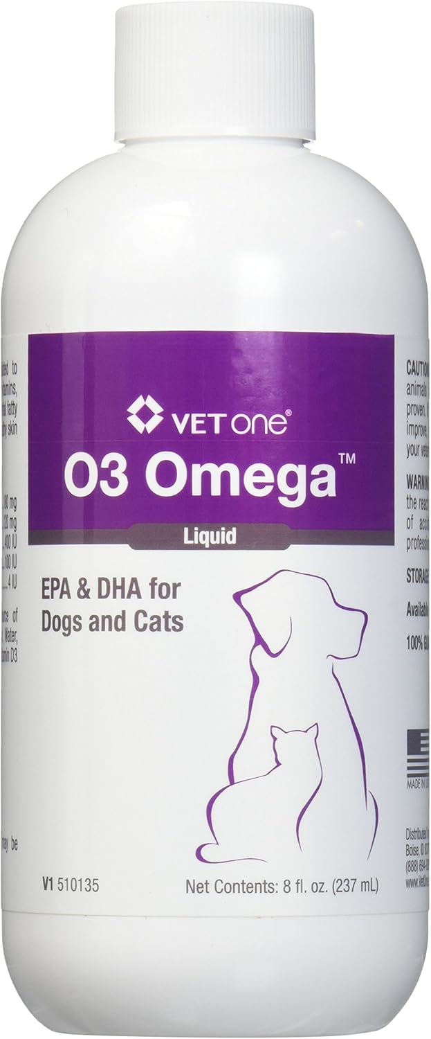 Vet One O3 Omega Liquid EPA & DHA for Dogs & Cats Skin & Coat Supplement