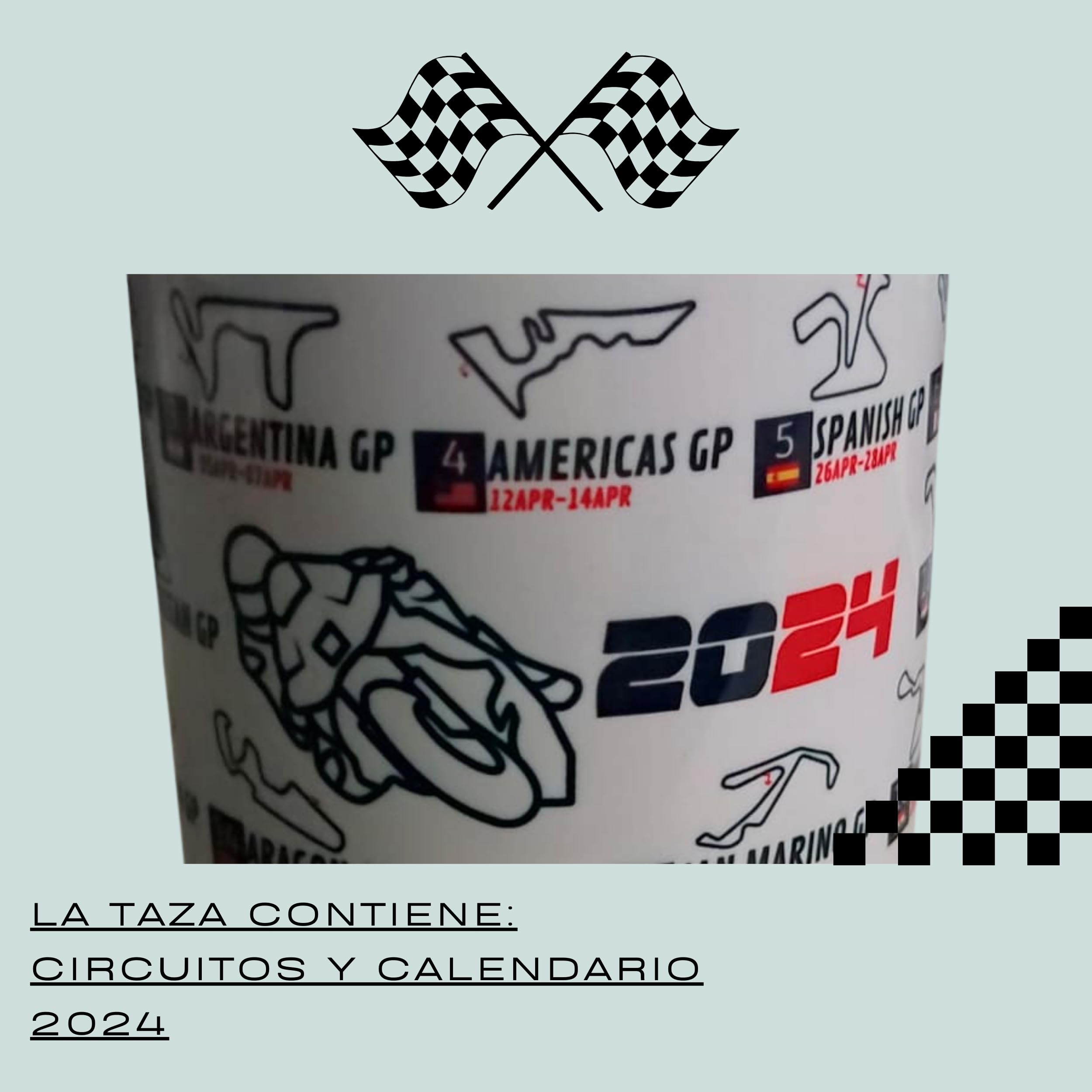 SANGOIMPRESS Formula 1 and Moto GP Personalized Mug with Calendar and Circuits 2024 (MGP 2024), 330ml - Image 4
