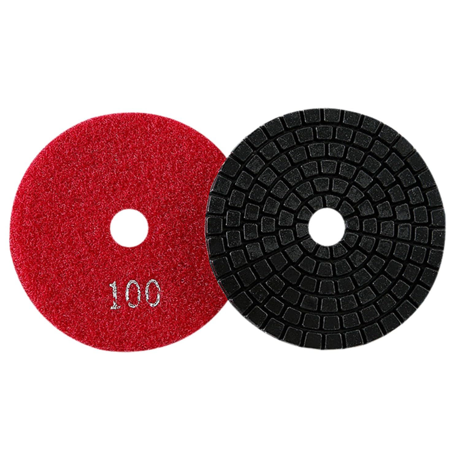 MiJunHD Diamond Polishing Pad, 3 inch 80 mm 100 Grit Sanding Discs for Grinder & Polisher, Hook and Loop Backing Pad for Grinding Buffing Granite Marble Concrete Stone (1 Piece)