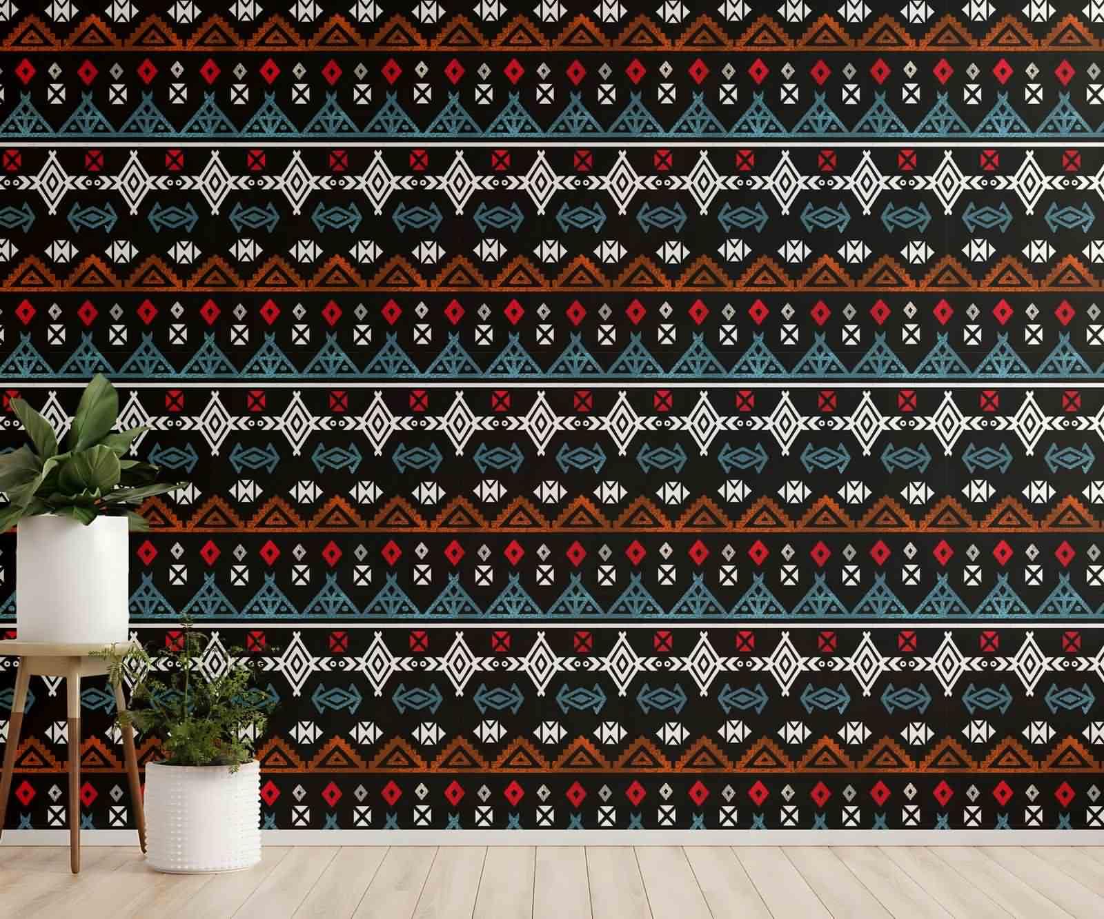 Tapeta do pokoju gościnnego samoprzylepna granica wewnątrz retro salon