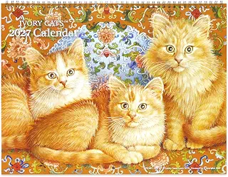 DearCards(ディアカーズ) 2027年壁掛けカレンダー 大判サイズ-アイボリーキャッツ | IVORY CATS calendar デスク アート 月めくり かわいい 猫 子猫 ネコ ねこ キャラクター