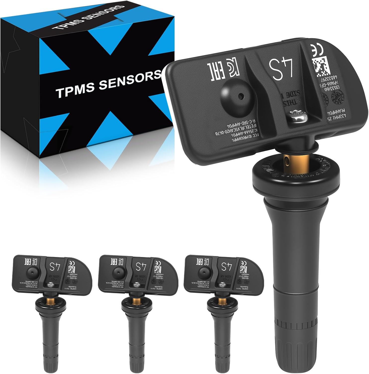 433MHz Pre-Programed TPMS Sensor Fit for:-Chevy 2021-2024 Tahoe Silverado Suburban Traverse, for:-GMC Sierra 1500 Yukon XL, for:-Cadillac Escalade CT5, OE# 13533166 (4 Pack)