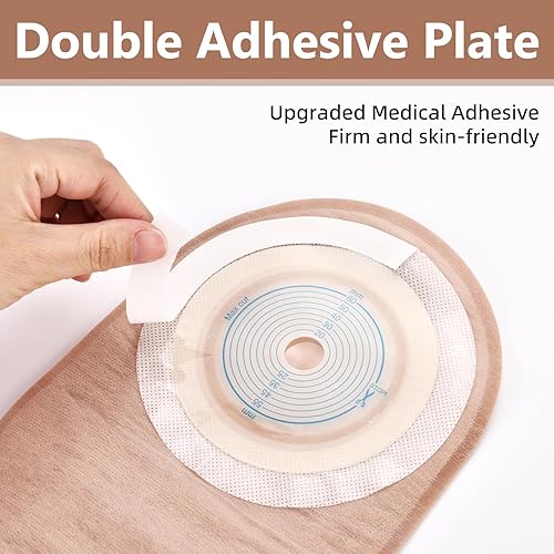 Miniatura 2 de 20 bolsas de colostomía para ostomía de una pieza, bolsa de ostomía de 0.591 in a 2.362 in, bolsas drenables cortadas para ajustarse con cierre de