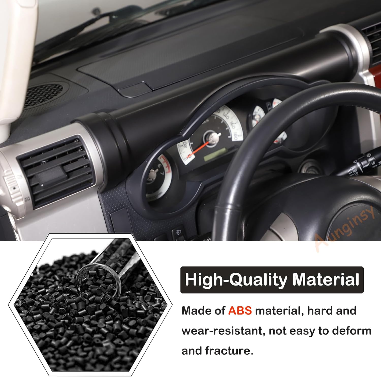 Aunginsy Car Center Console Dashboard Panel Trim Cover Fit for Toyot@a FJ Cruiser 2007-2021 Car Dashboard Dial Panel Cylindrical Trim Frame Dial Dashboard Moulding Sticker Decorative ABS Accessories