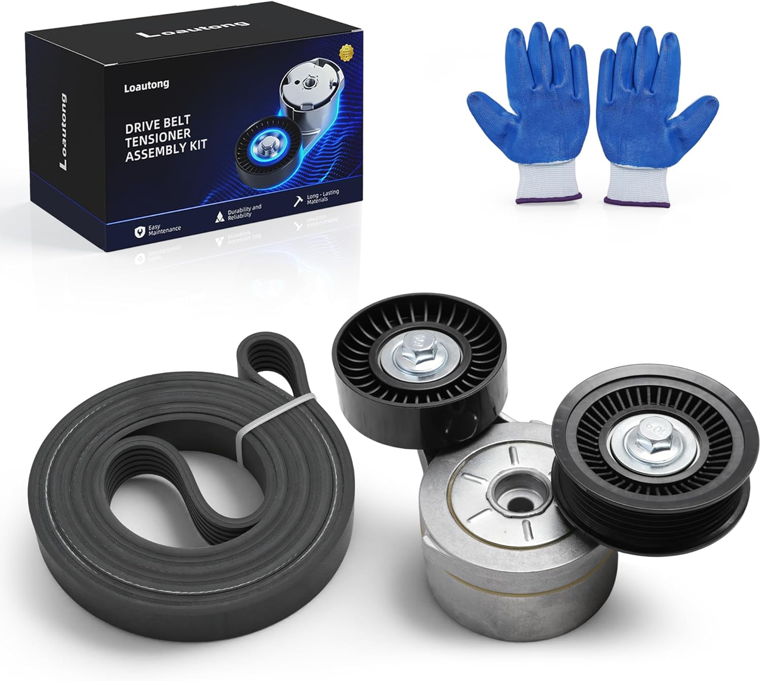 Drive Belt Tensioner Kit Fit for Dodge Dakota 2000-2007, for Durango 2000-2003, for Ram 1500/2500 2002-2007, 4.7L V8/3.7L V6 90K-39120E, 39120, 305395, 419-008, 419-010, 49464
