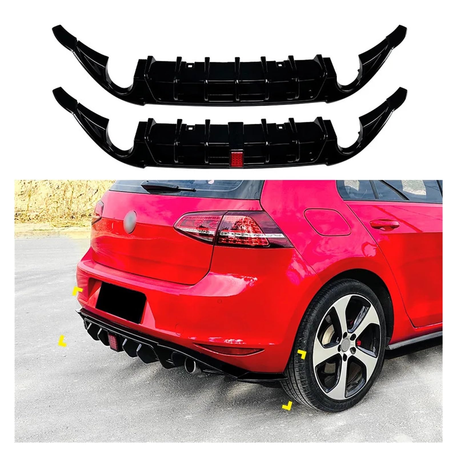 フォルクスワーゲン ゴルフ7 R リア センター ディフューザー フィン /スプリッター スポイラー バンパー バランス アンダー レーシング VW Golf 7.5R／iSWEEP DTM REAR DIFFUSER取付け！ | 札幌のVW・Audi