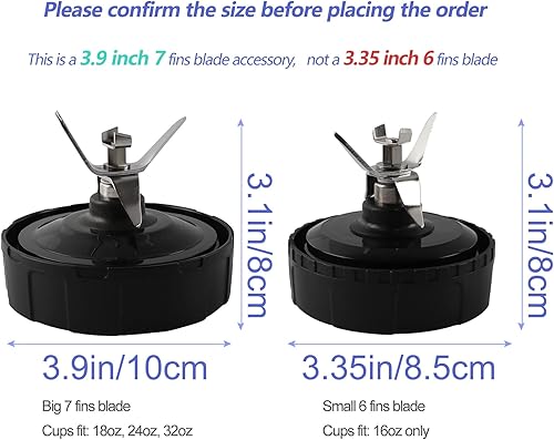 Miniatura 2 de 1 paquete de 1 unidad de cuchillas extractoras de 7 aletas, cuchilla de licuadora ninja, piezas de repuesto compatibles con Ninja Blenders Auto iQ