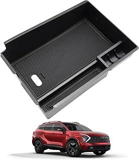 Auto Accessoires, console centrale, étagère dans l'accoudoir, avec coussin de sol antidérapant, espace de rangement parfait (Kia Sportage NQ5 2022-2025 Armrest-Tray nior)