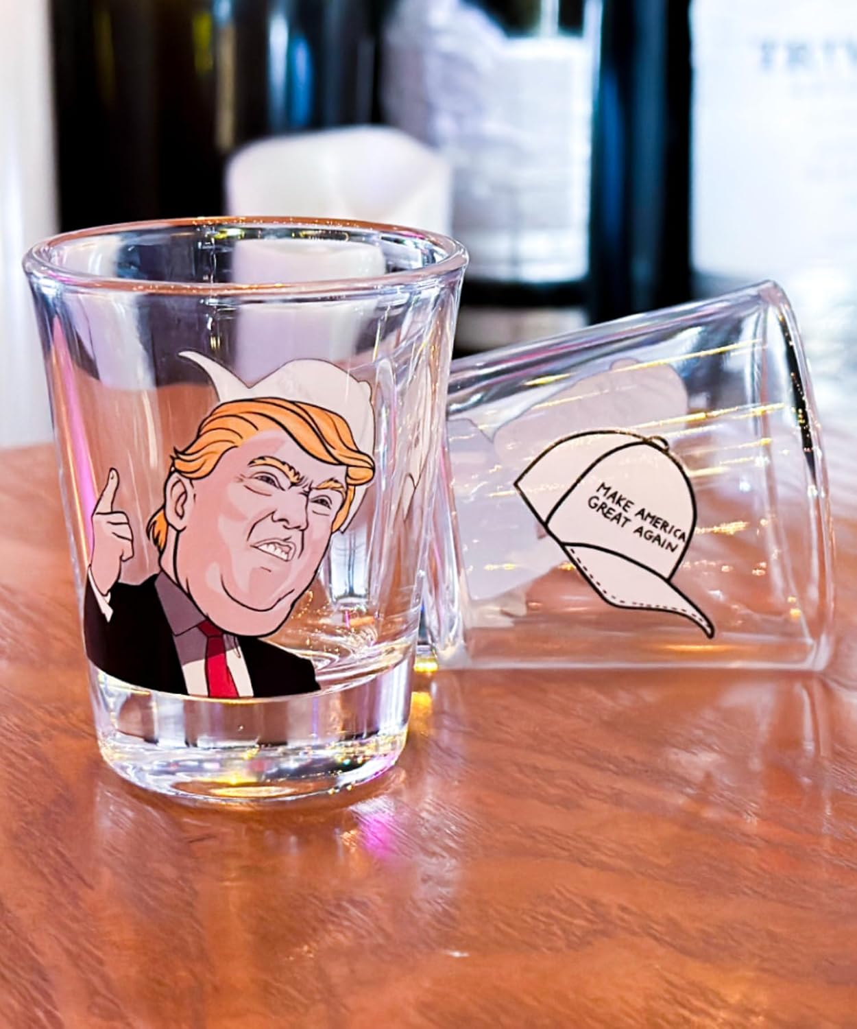 HAMILO Trump 2026 MAGA Color-Changing Shot Glasses, 2 oz, Set of 2