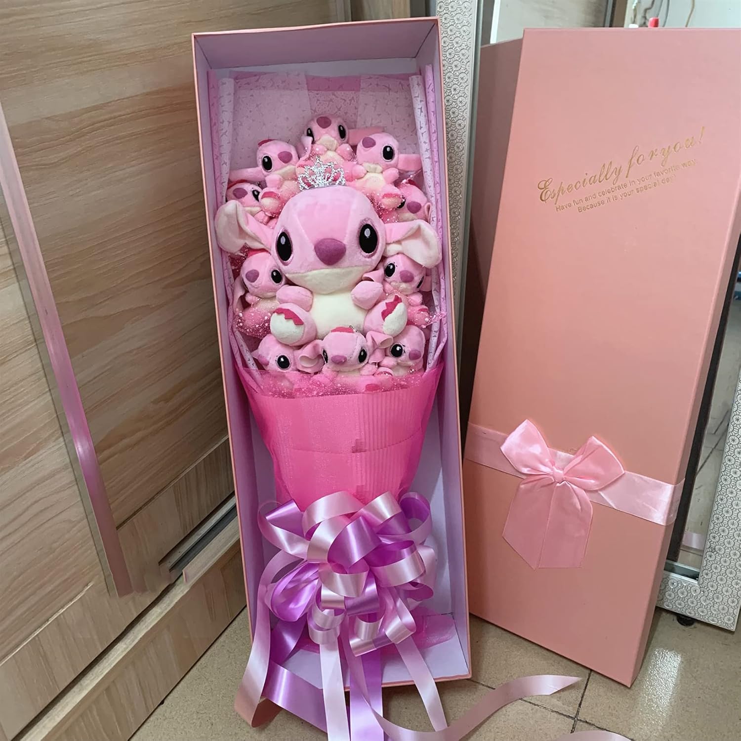 Amazon スティッチ ブーケ ぬいぐるみ 花束 ディズニー 誕生日 バレンタイン プレゼント 入学 卒業祝い 枯れない花 かわいい キャラクター グッズ 石鹸花 花束 オンライン通販