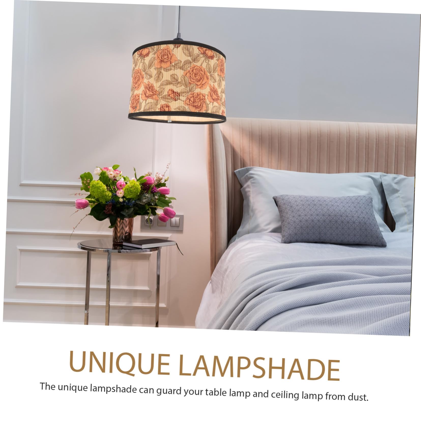 SHINEOFI Pantalla De Lámpara De Bambú Decorativa Para Techo Adaptable Comedor y Sala
